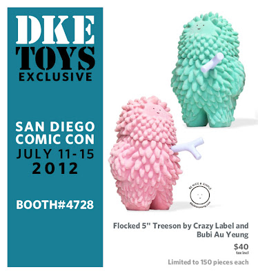San Diego Comic-Con 2012 Exclusive Flocked Pink and Mint Treeson Figures by Crazy Label & Bubi Au Yeung