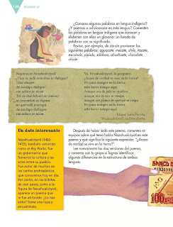 Apoyo Primaria Español 6to Grado Bloque IV Lección 11 Conocer una canción de los pueblos originarios de México