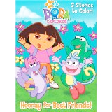 Hooray For Best Friends! (Dora The Explorer) (Deluxe Coloring Book) Free Shipping