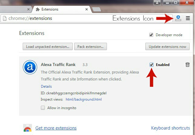 Disable Extensions