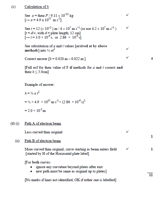 A Level Homework and Answers: Electric Field answers