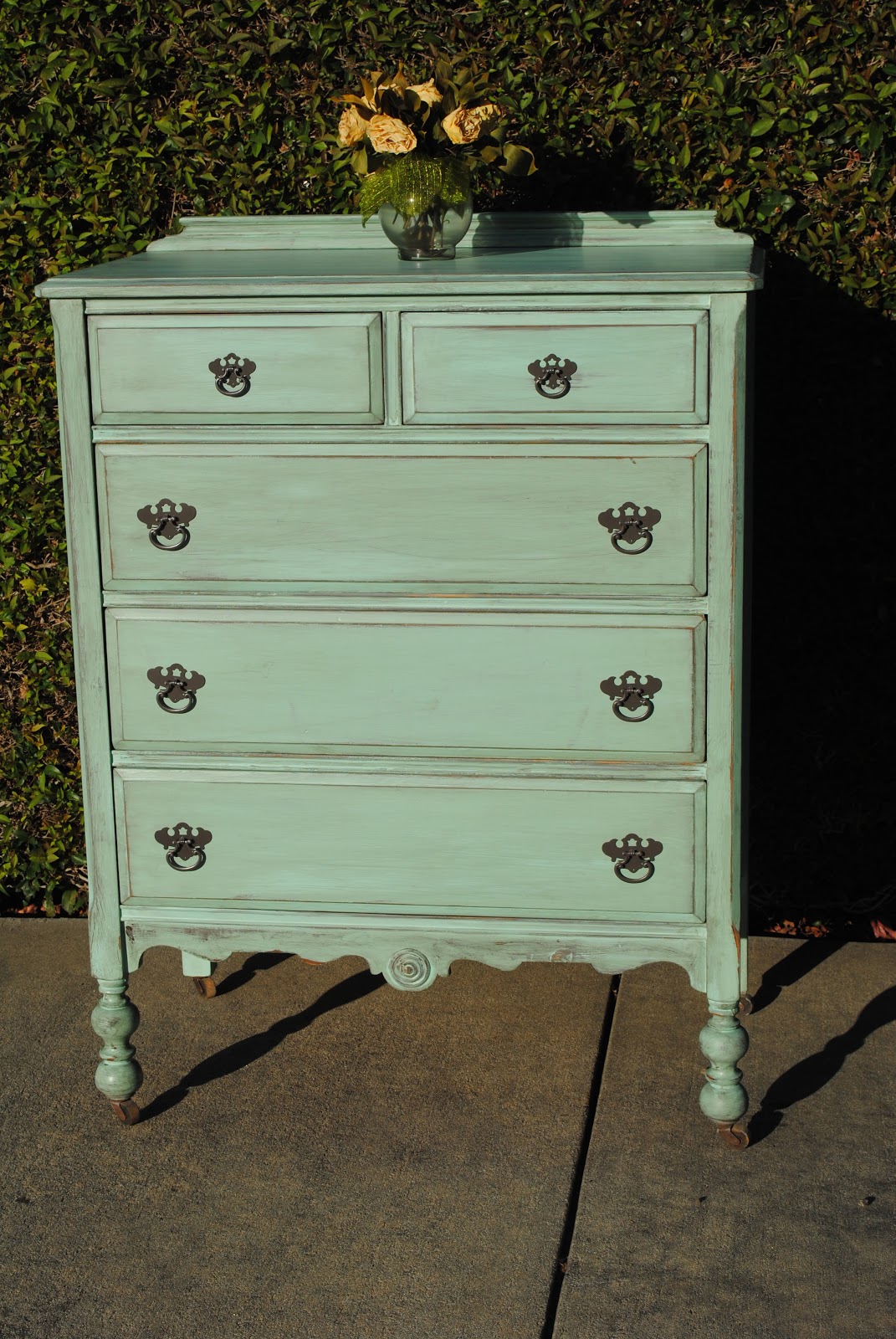 Just As Lovely... Upcycled Furniture Mint Green Shabby Chic Dresser