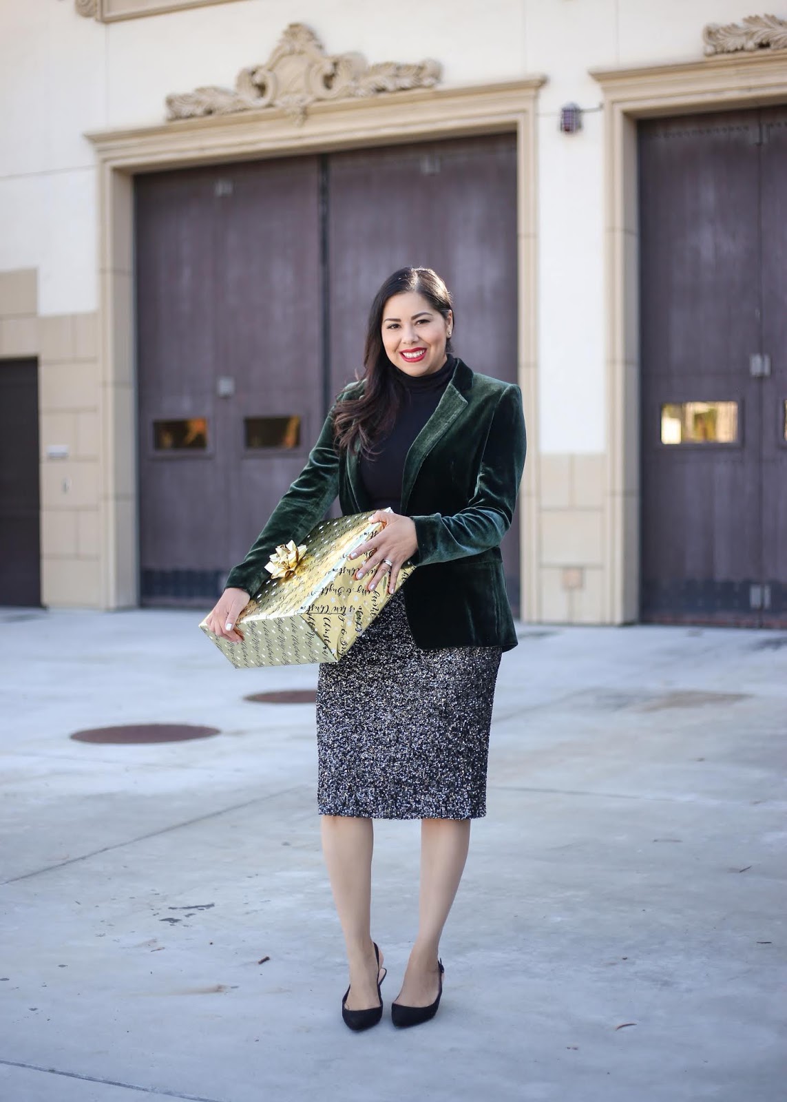 How to style a Sequins Midi Skirt