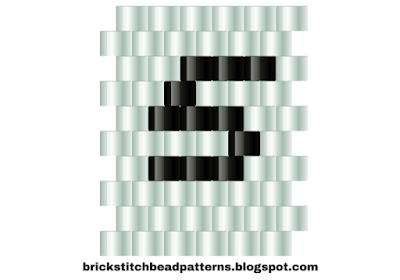 Free brick stitch beaded alphabet pattern Number 5 download.