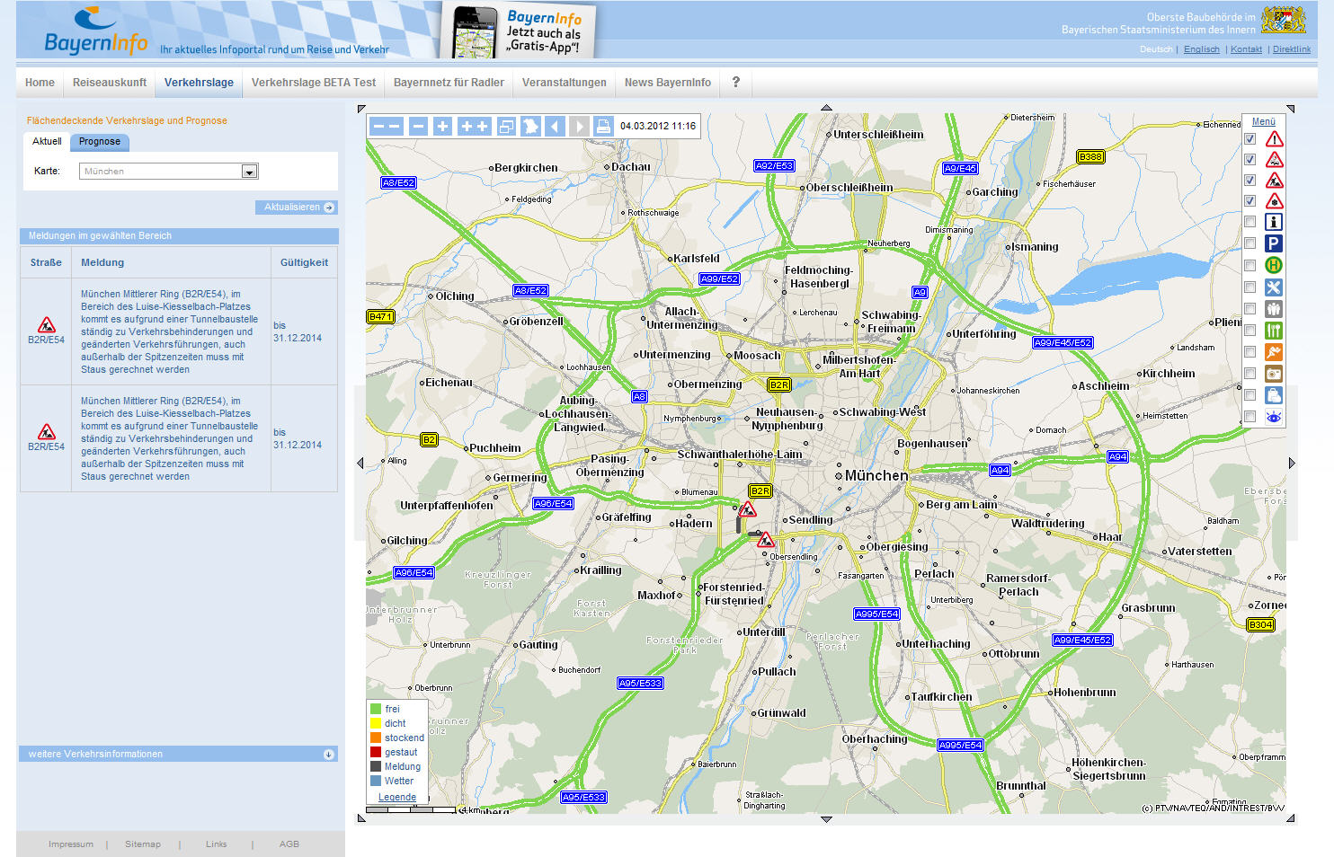 Stau und Verkehr | Landkarten LIVE