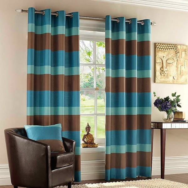 Curtain with fabric strips