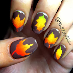 nail fall thanksgiving nails autumn designs diy tutorials glitter leaf leaves polish holiday dull gradient savings check blogger