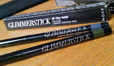 Avon Glimmerstick Eyeliner in Saturn Grey and Khaki