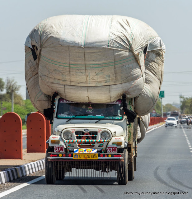 Truck carrying Wheat crop