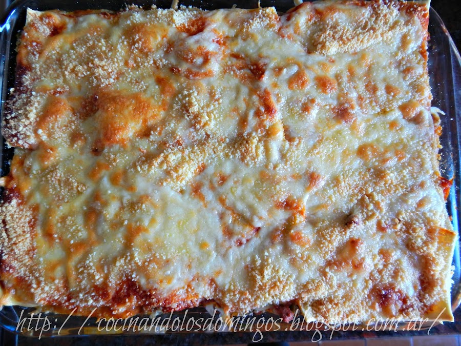 lasaña de carne y vegetales