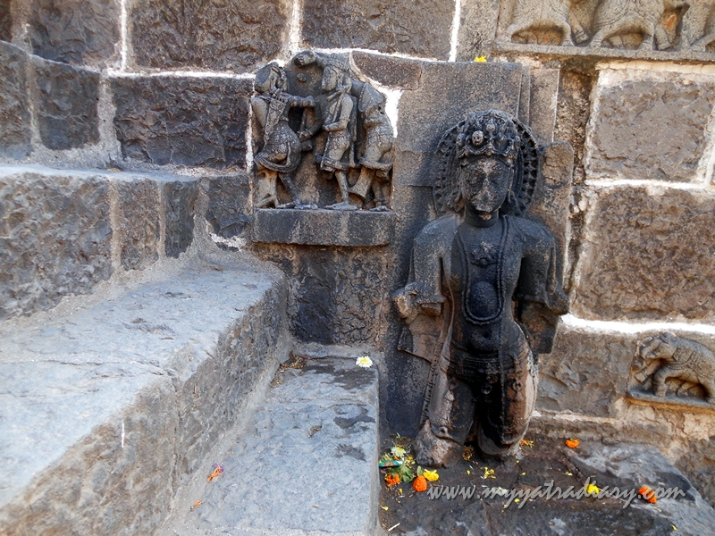 Entrance to the ancient Bhuleshwar Shiva Temple near Yavat, Pune
