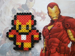 Imán hecho con Hama Beads de Iron Man