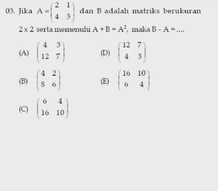 19 Contoh Soal Matriks Hots Kumpulan Contoh Soal