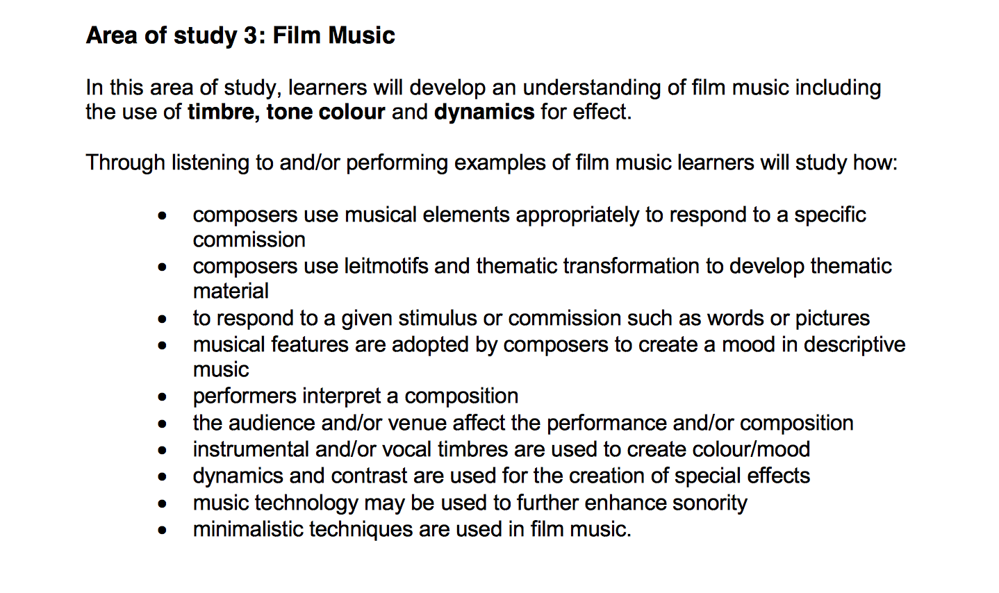 Harris Invictus GCSE Music Blog: Summer 2: Area of Study 3. Film music ...