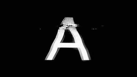 The letter A in TV