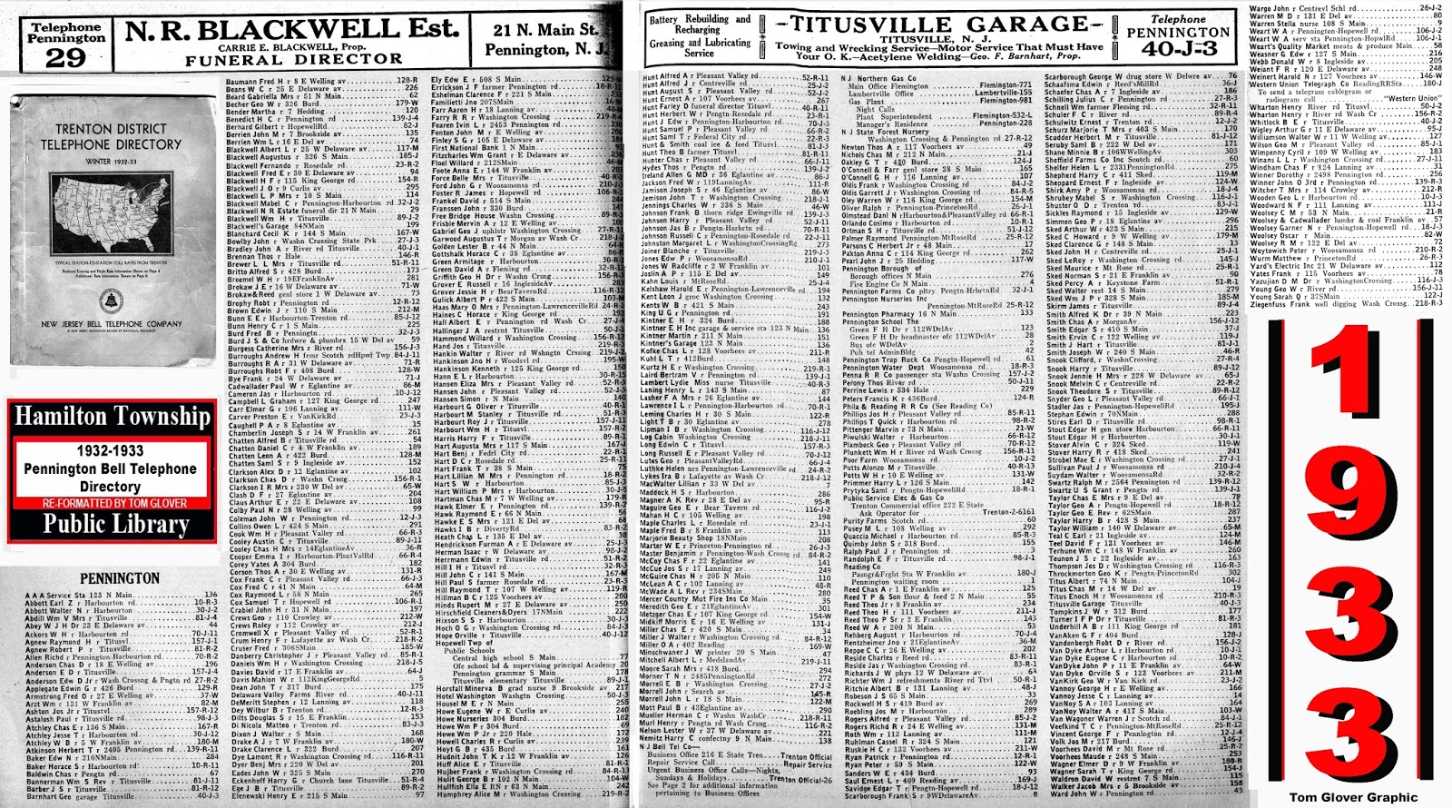 TOM GLOVER'S HAMILTON LIBRARY SCRAPBOOK LOCAL HISTORY WITH A PERSONAL