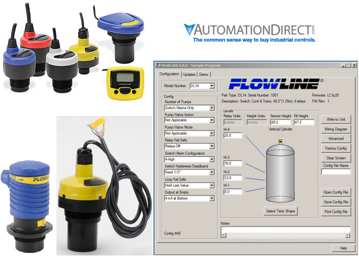 The Configurations Ultrasonic Liquid Level Sensor with Software