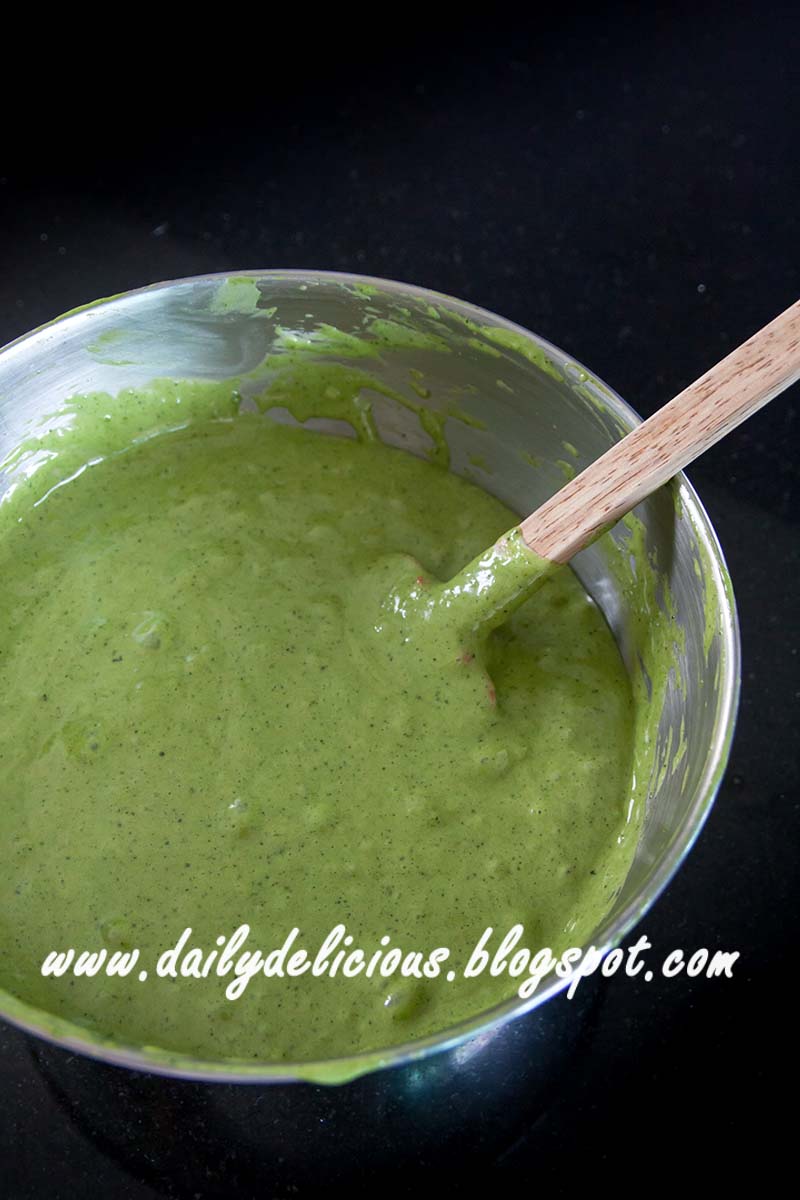 dailydelicious Green tea chiffon cake with Green tea white chocolate whipped ganache