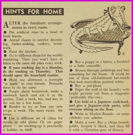 hints for combating boredom at home, 1950s