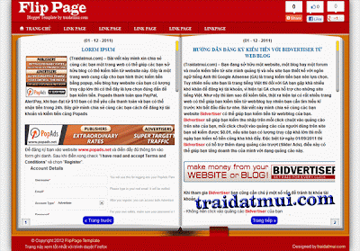Flip Page - Mẫu lật trang bài viết dành cho blogger cá nhân