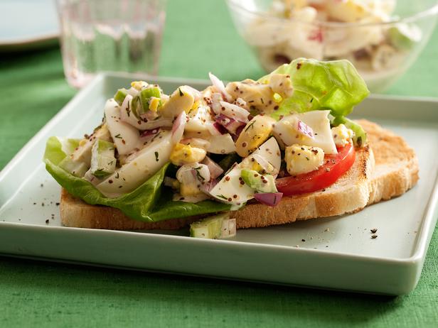 This chunky egg salad tossed with mustard seeds and veggies is refreshing. 