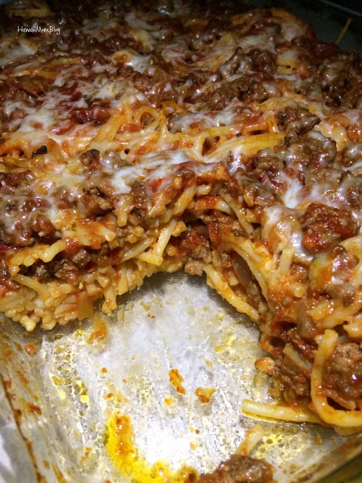 Hawaii Mom Blog Baked Spaghetti