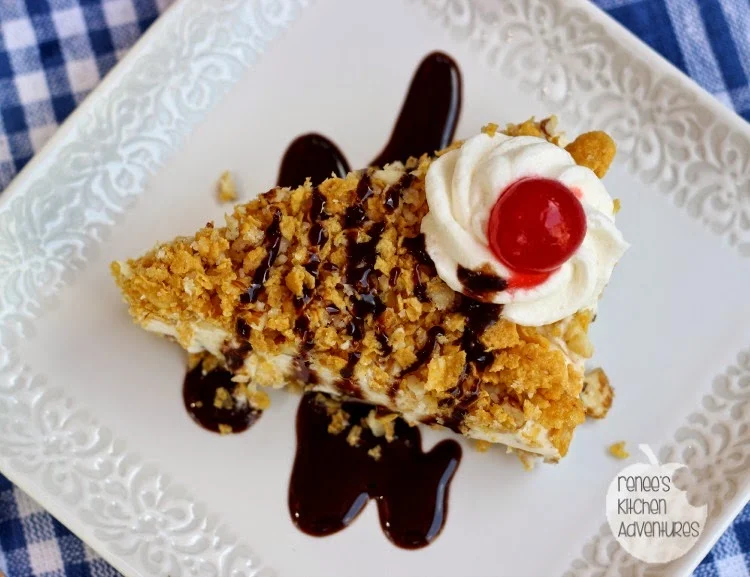 "Fried" Ice Cream Pie #IceCreamWeek Restuarant food at home! 