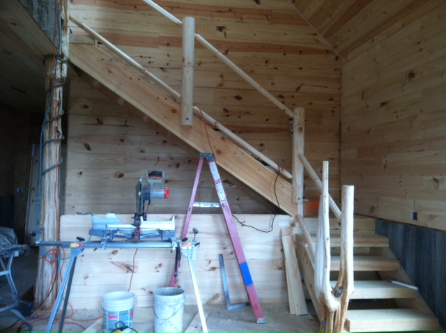 The Maple Tree Adventure: Stair railing started