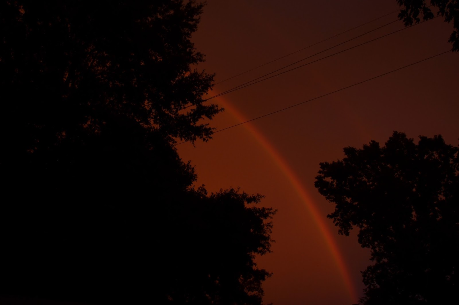 I'd never seen a rainbow in such a dark sky before.