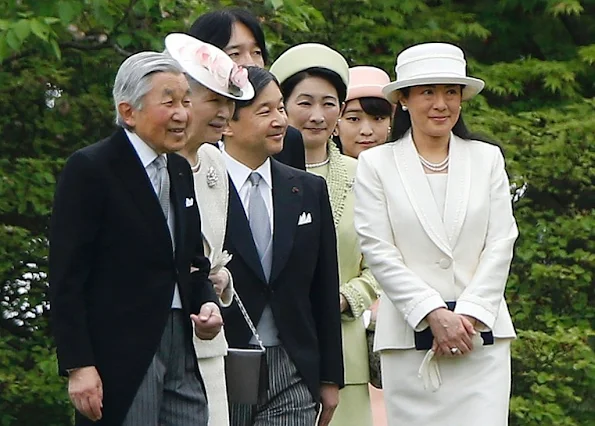 Emperor Akihito, Empress Michiko, Crown Prince Naruhito and his wife Princess Masako, Prince Akishino and his wife Princess Kiko and Princess Mako attended the 2016 Spring Garden Party