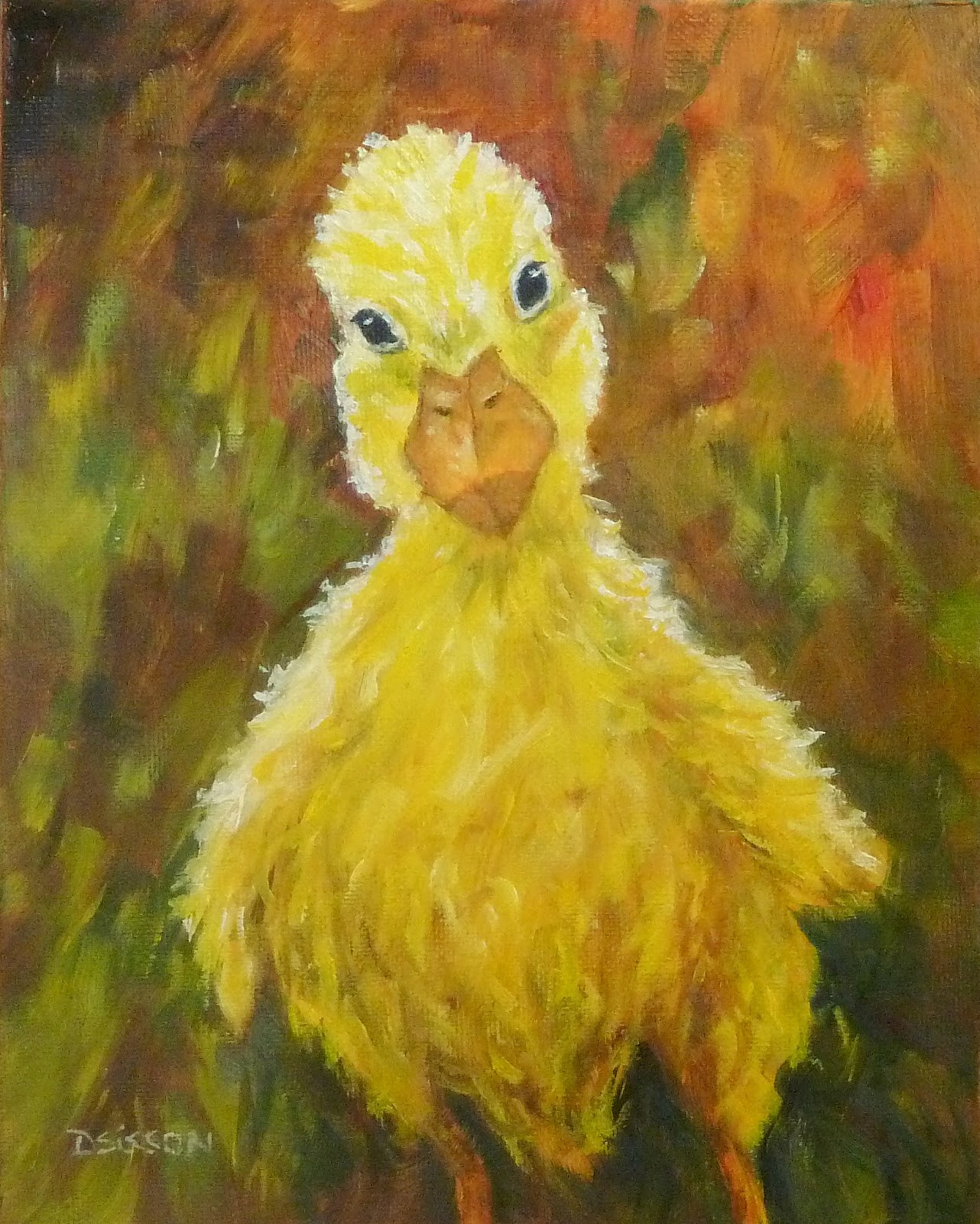 Daily Painting Projects: Spring Duckling Oil Duck Painting Pet Art Farm ...