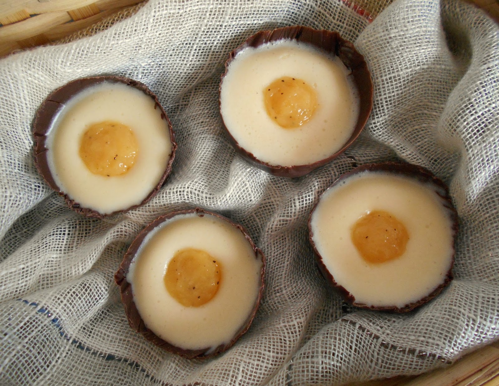 Passionfruit and White Chocolate Mousse Eggs