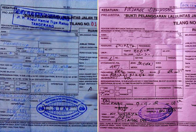 Bila Ditilang, Sekarang Bisa Minta Surat Warna Biru. Apa bedanya? Bila Ditilang, Sekarang Bisa Minta Surat Warna Biru. Apa bedanya?