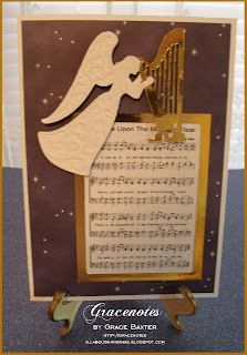 Angel and gold harp card front