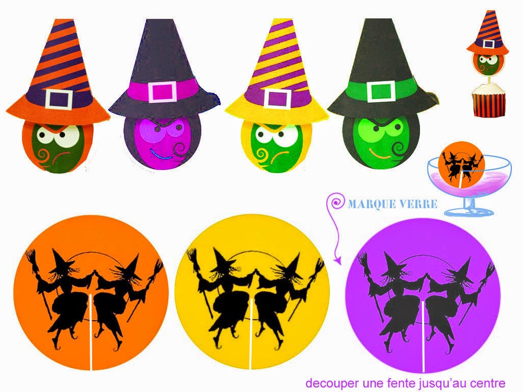 Witchs: Free Printable Cupcake Toppers and Cup Markers. - Oh My Fiesta! in  english