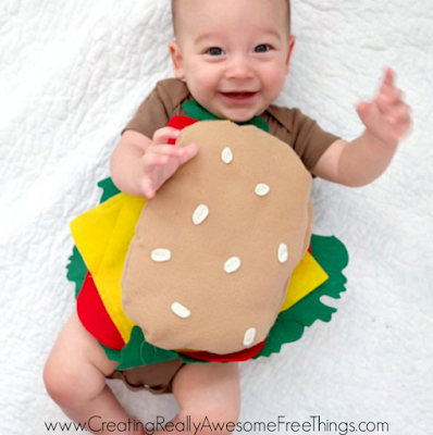 DIY Halloween cheeseburger costume for baby boy Get your little one ready with these 10 best DIY Halloween costume ideas for baby. DIY Halloween cheeseburger costume for baby boy. Awesome and cute homemade baby Halloween costume ideas. DIY Halloween costume for baby boy. DIY Baby Halloween costume ideas. Halloween costume for 0-1 years old baby. Halloween costume for toddlers. Halloween costume for preschool.