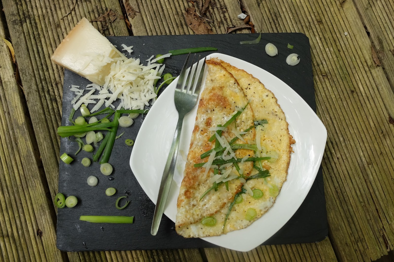 Simple Cheese Omelette With Parmesan & Spring Onion Raw Rhubarb Fit