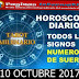 HORÓSCOPO 10 OCTUBRE 2017 Y NÚMEROS DE LA SUERTE