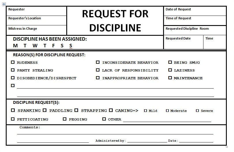 Discipline In Application Form