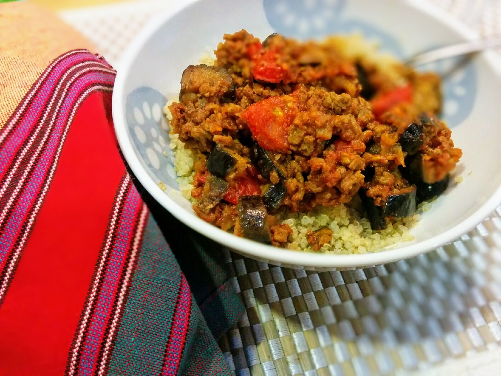 Mamatouille persian eggplant and tomato beef dish (gheimeh baademjaan)