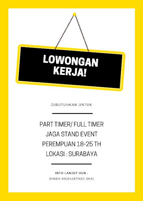 lowongan kerja part time jaga stand Surabaya