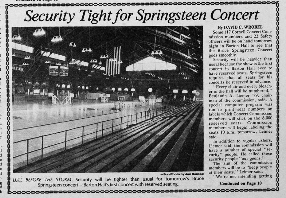 Rock & Roll Newspaper Press History Bruce Springsteen The Cornell