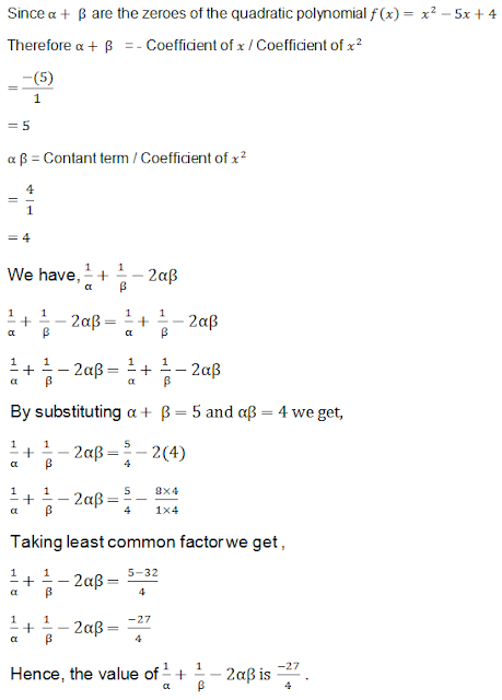 R D Sharma Solutions Class 10th Ch 2 Polynomials Exercise 2 1