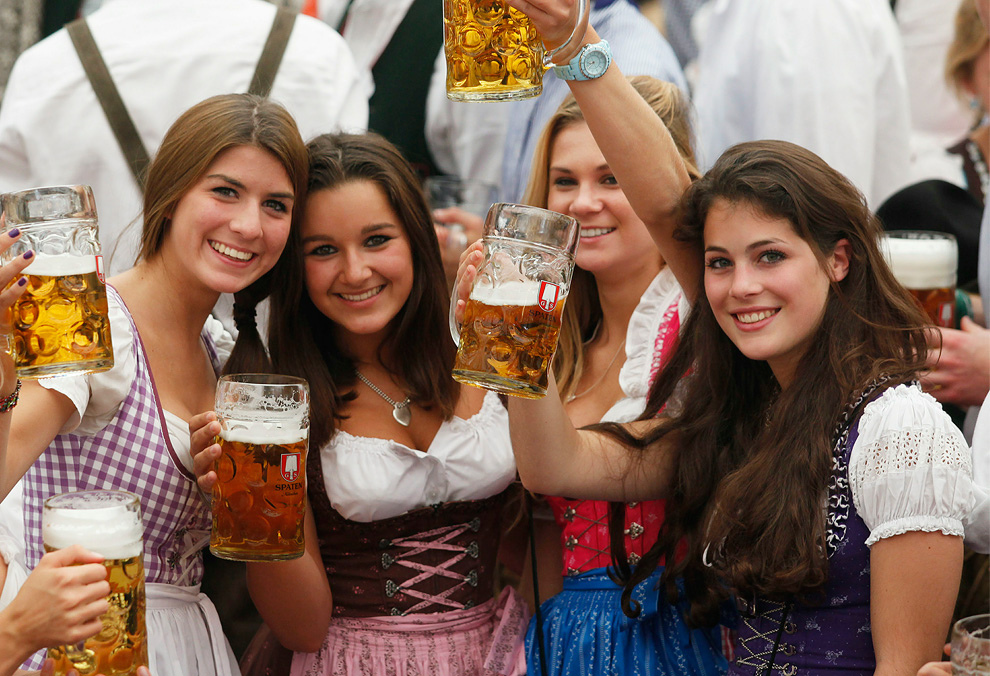 Busty girl oktoberfest