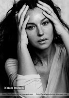 monica bellucci hot, black and white, photo for mobile, setting her hair