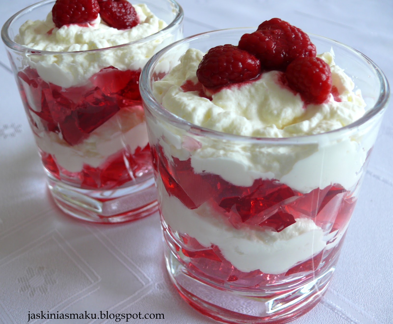 Jaskinia Smaku Deser z galaretką, malinami i mascarpone