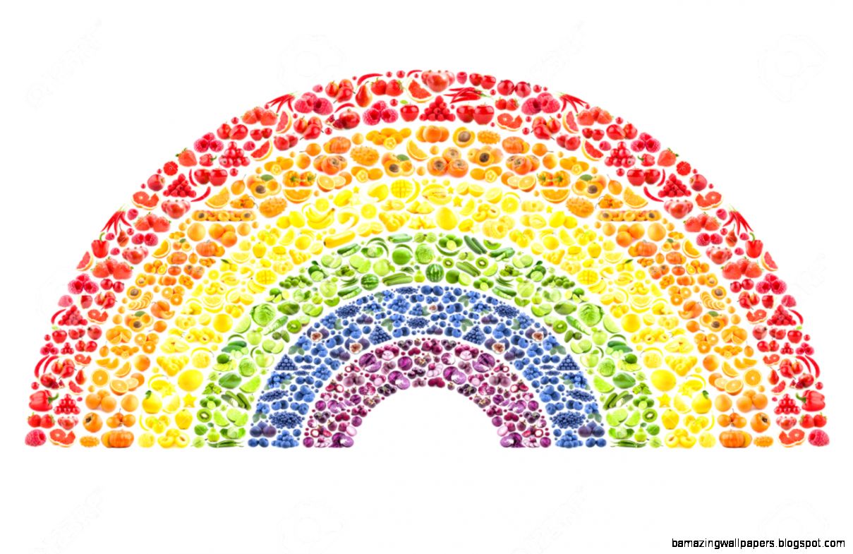 Fruit And Vegetable Rainbow   Healthy Eating Concept Stock Photo