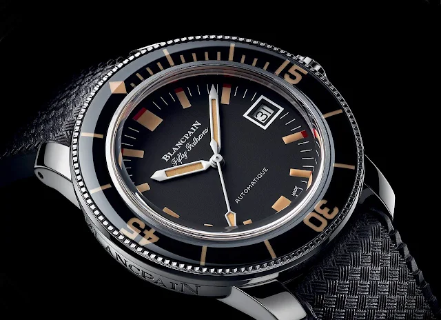 The dial of the Blancpain Fifty Fathoms Barakuda 