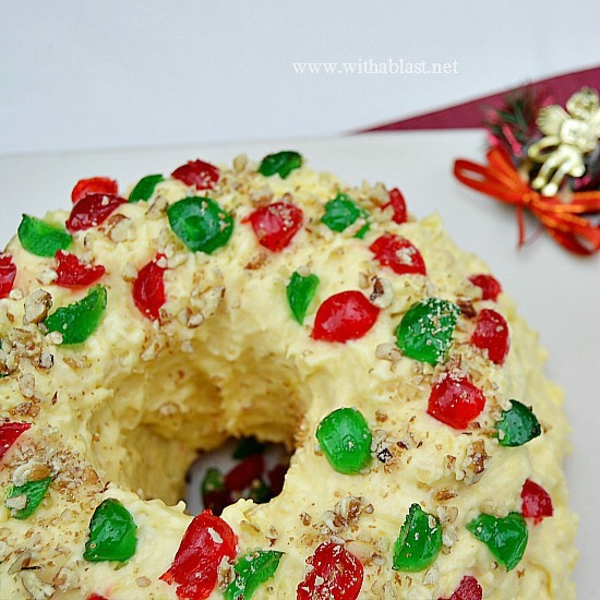 This is one of the Christmas Cakes which you just have to try ! Moist, soft, double Pineapple and an amazing Pudding Cream Pineapple Frosting