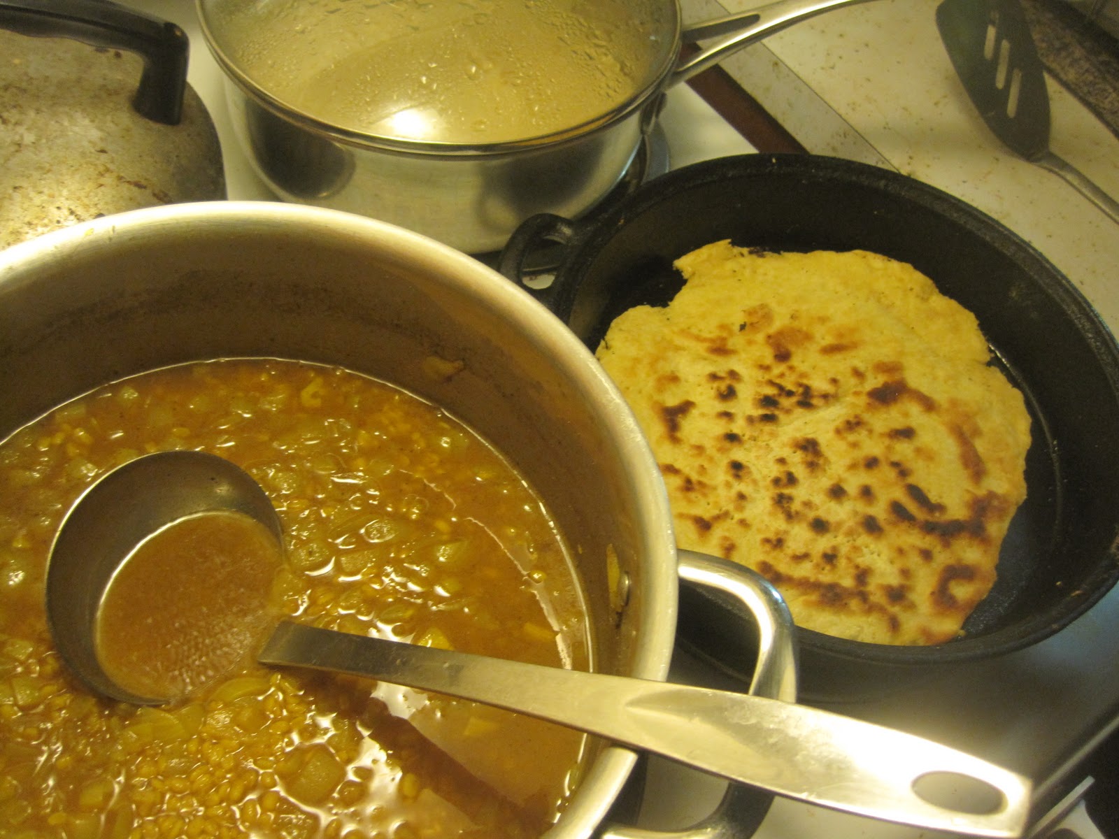 Tales from a Vegan Kitchen Red Lentil Dahl & "Cheesy" Flatbread